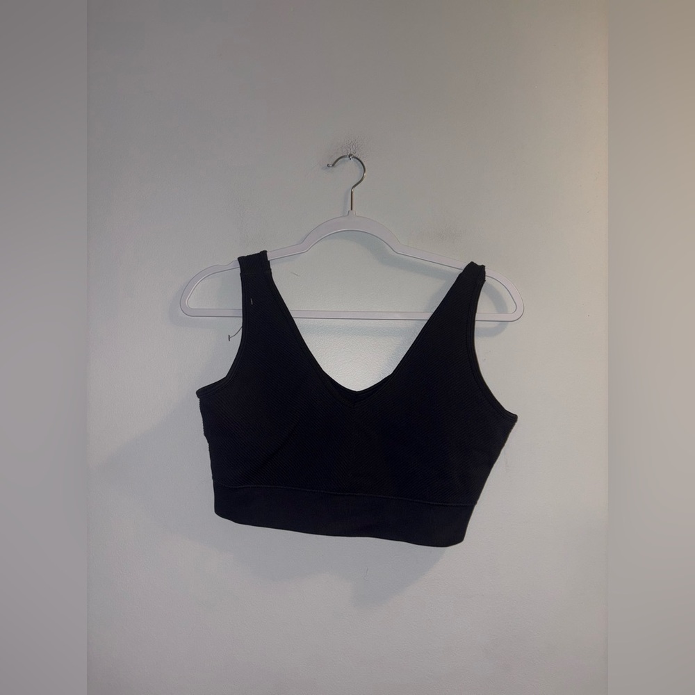 Maurice’s | Black Ribbed V-Neck Sports Bra